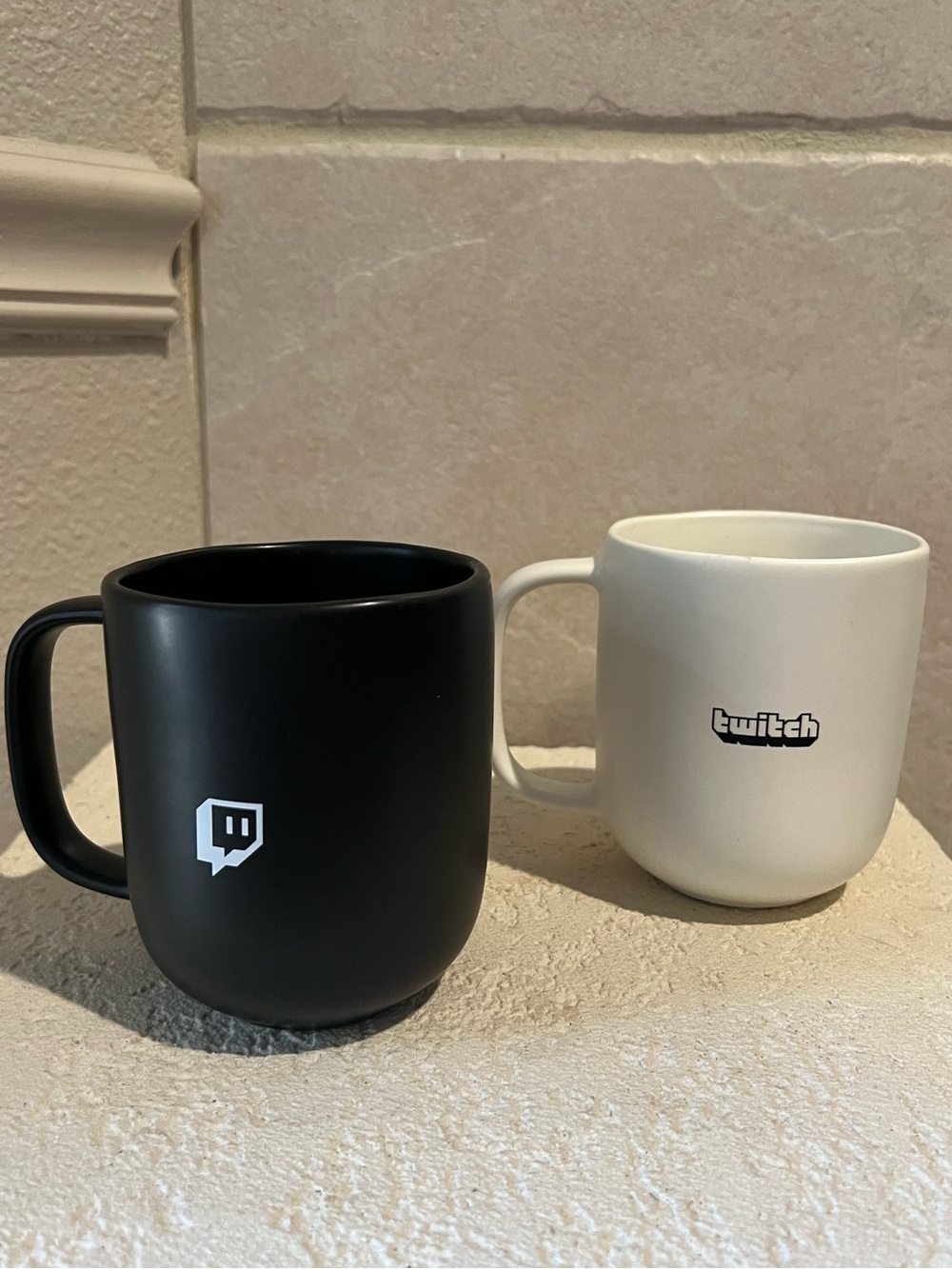 2 NWOT Twitch gaming ceramic black white coffee mug cup